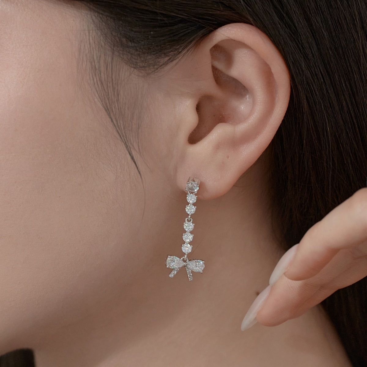 Oria- 925 Silver Dainty Zircon Drop Earrings