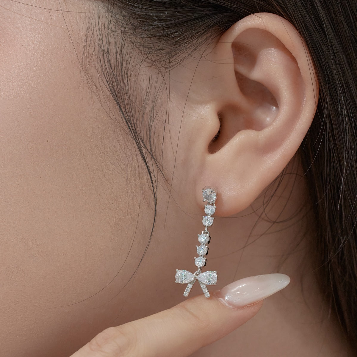 Oria- 925 Silver Dainty Zircon Drop Earrings