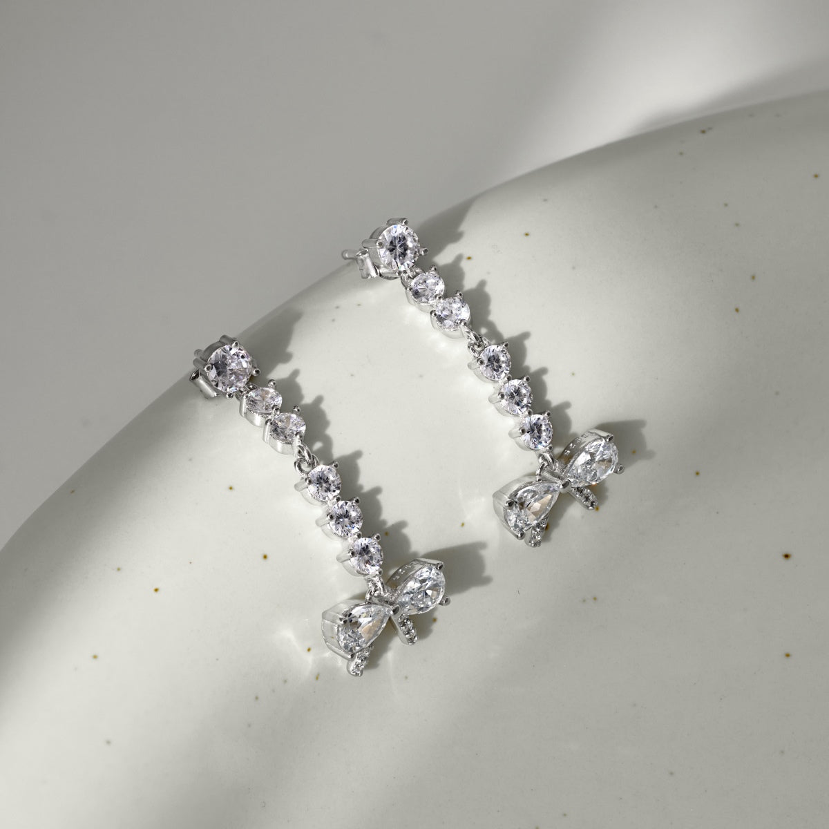 Oria- 925 Silver Dainty Zircon Drop Earrings