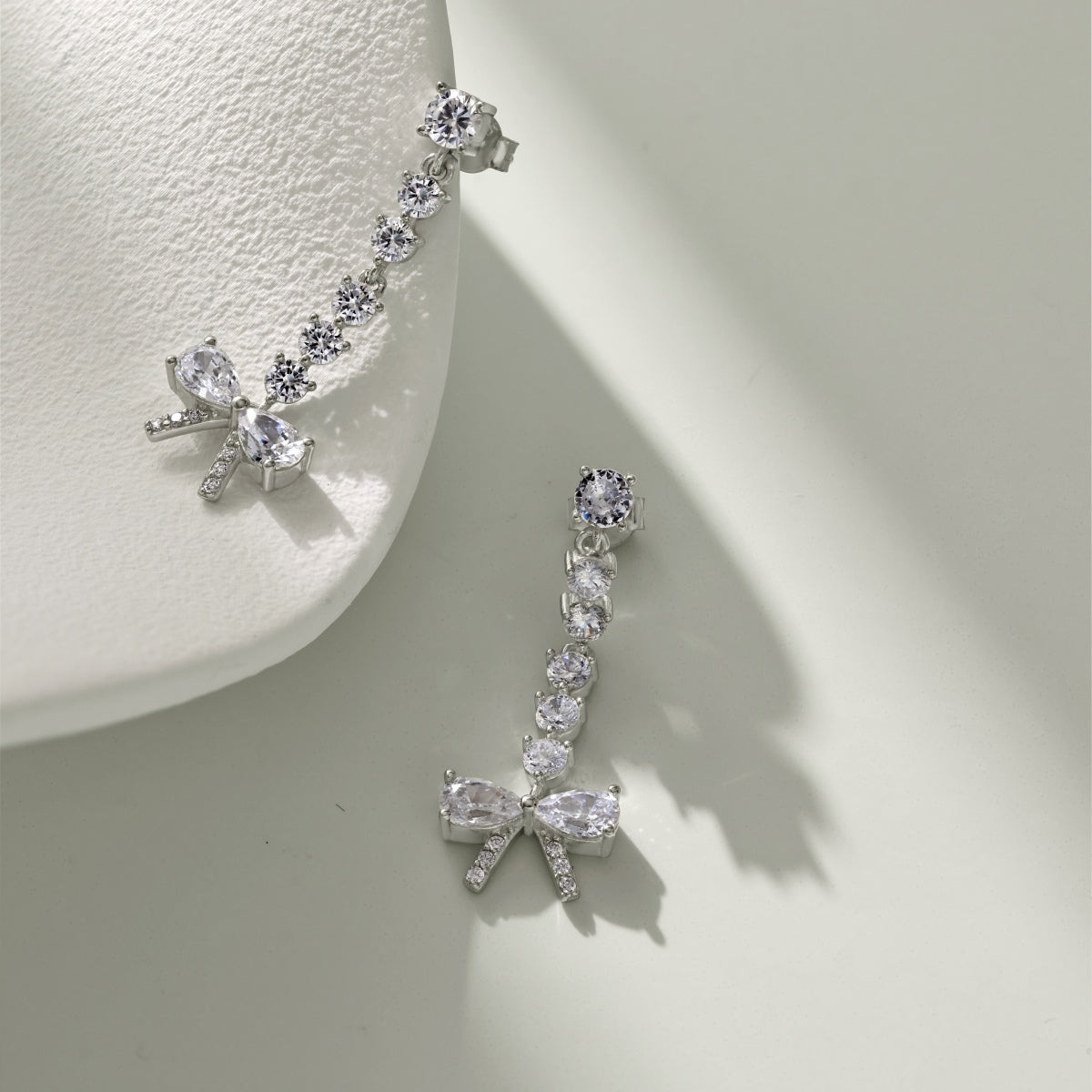 Oria- 925 Silver Dainty Zircon Drop Earrings