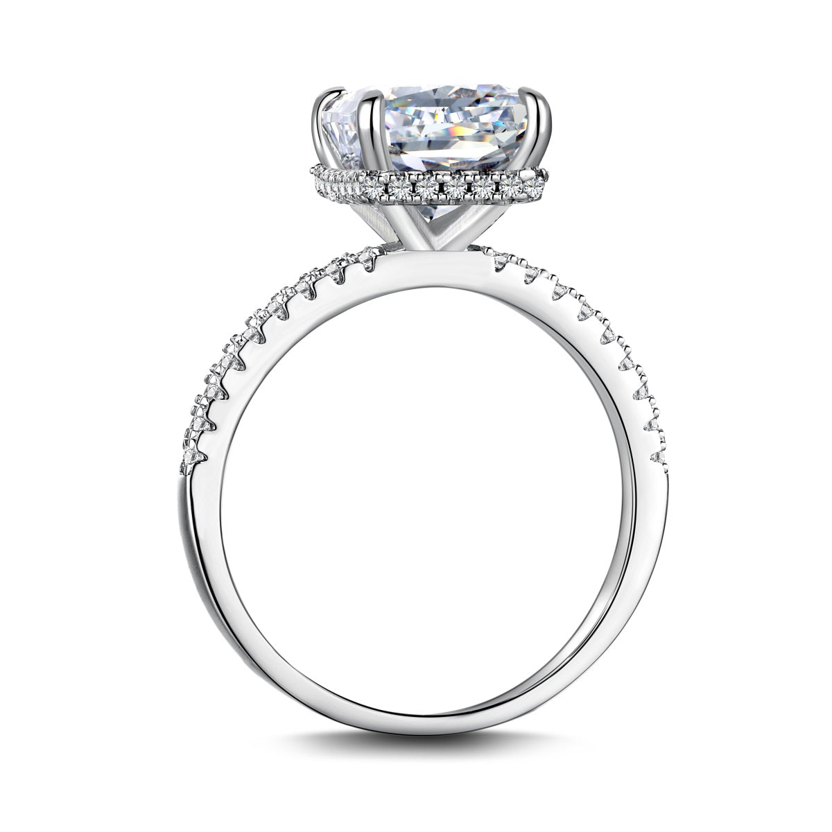 Diamond ring with a white background